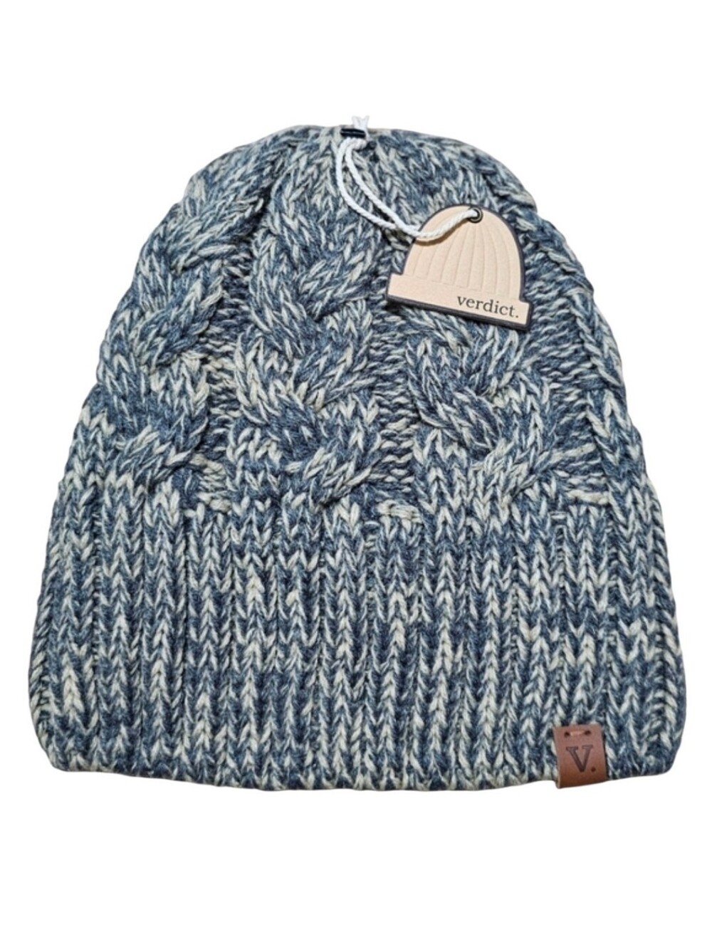 NWT Unisex Verdict Blue and Tan Knit Beanie
